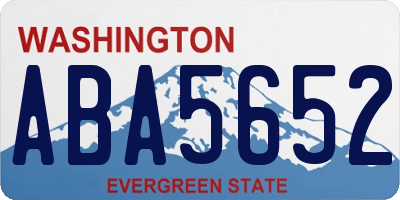 WA license plate ABA5652
