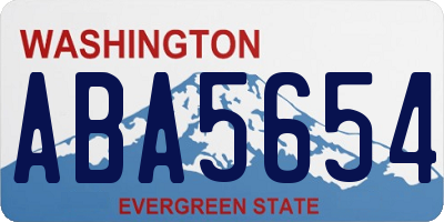 WA license plate ABA5654