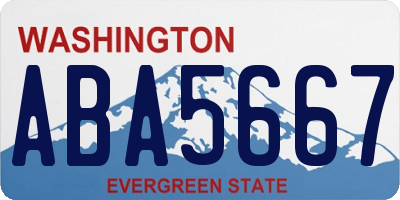 WA license plate ABA5667