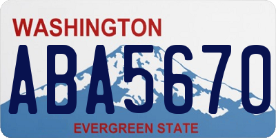WA license plate ABA5670