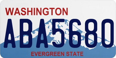 WA license plate ABA5680