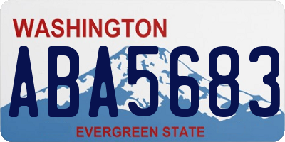 WA license plate ABA5683