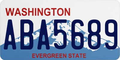 WA license plate ABA5689