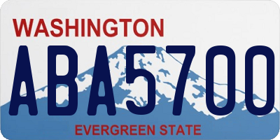 WA license plate ABA5700