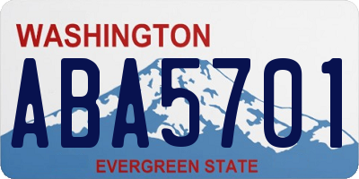 WA license plate ABA5701