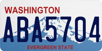 WA license plate ABA5704