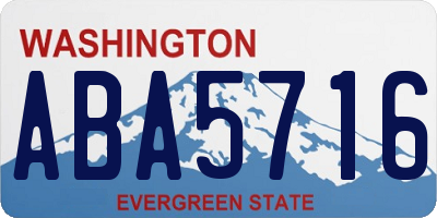 WA license plate ABA5716