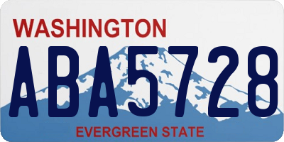WA license plate ABA5728