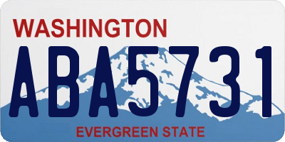 WA license plate ABA5731