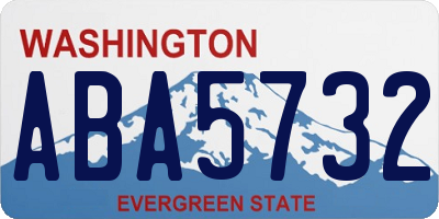 WA license plate ABA5732