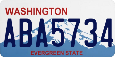 WA license plate ABA5734