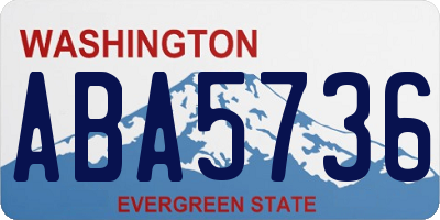 WA license plate ABA5736