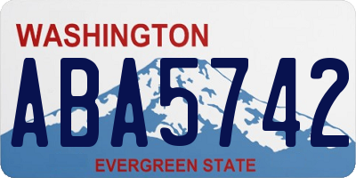 WA license plate ABA5742