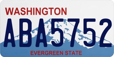 WA license plate ABA5752