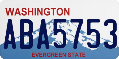 WA license plate ABA5753
