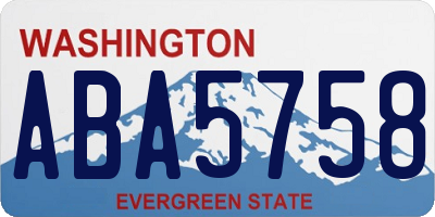 WA license plate ABA5758