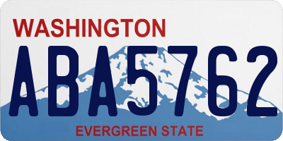 WA license plate ABA5762