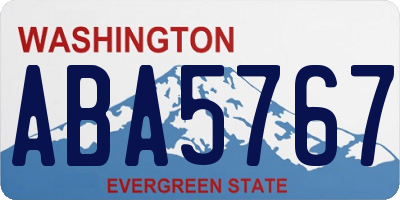 WA license plate ABA5767