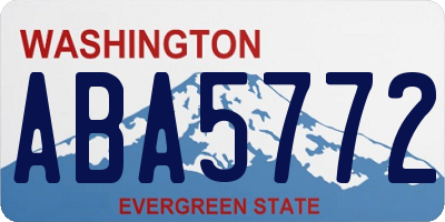 WA license plate ABA5772