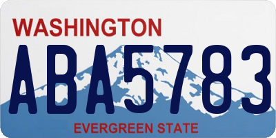 WA license plate ABA5783