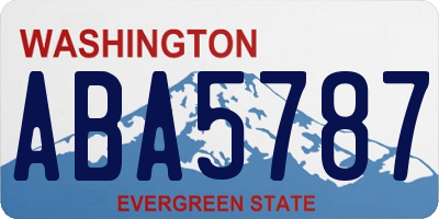 WA license plate ABA5787