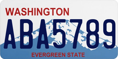 WA license plate ABA5789
