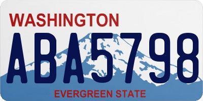 WA license plate ABA5798