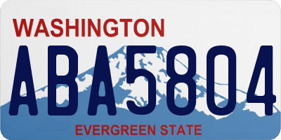 WA license plate ABA5804