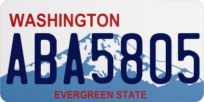 WA license plate ABA5805