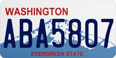 WA license plate ABA5807