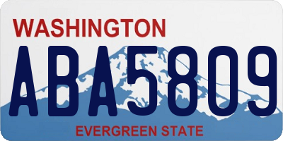 WA license plate ABA5809