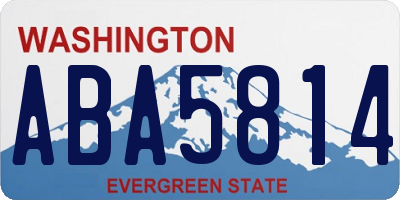 WA license plate ABA5814