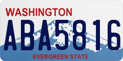 WA license plate ABA5816