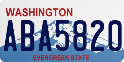 WA license plate ABA5820