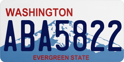 WA license plate ABA5822