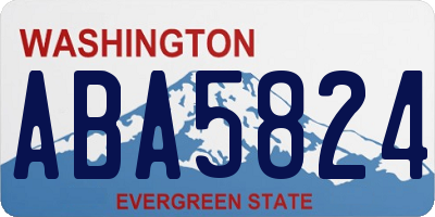 WA license plate ABA5824