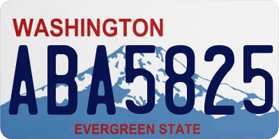 WA license plate ABA5825