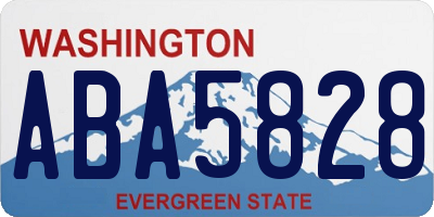 WA license plate ABA5828