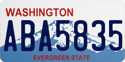 WA license plate ABA5835
