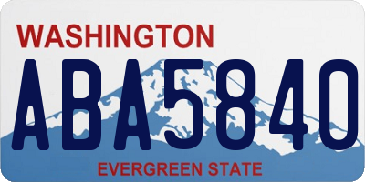 WA license plate ABA5840