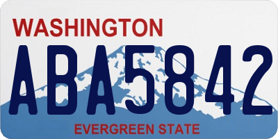 WA license plate ABA5842