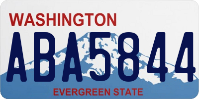 WA license plate ABA5844