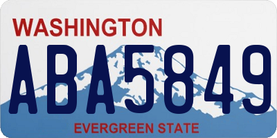 WA license plate ABA5849