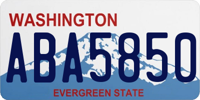WA license plate ABA5850