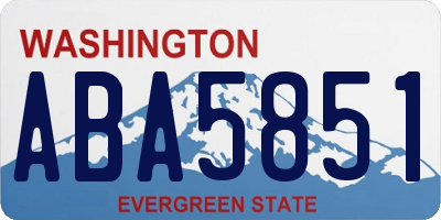 WA license plate ABA5851