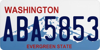 WA license plate ABA5853