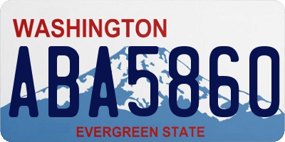 WA license plate ABA5860