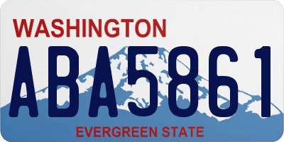 WA license plate ABA5861
