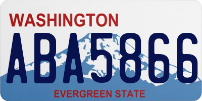 WA license plate ABA5866