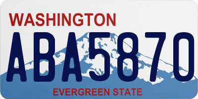 WA license plate ABA5870